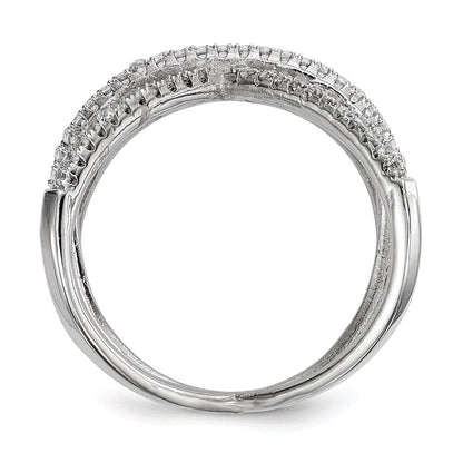 Sterlingsilber Rhodiniert Zirkonia Ring (size 6 Nur)
