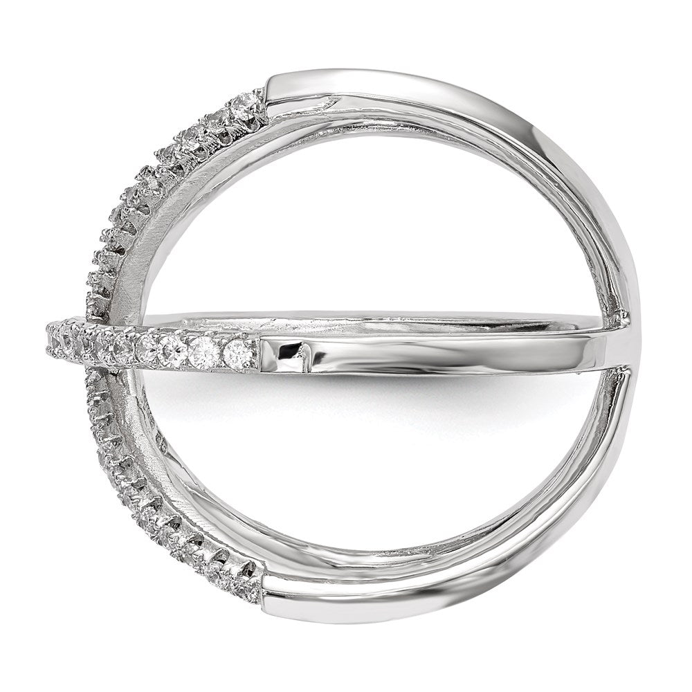 Sterlingsilber Rhodiniert Zirkonia Ring (size 6 Nur)