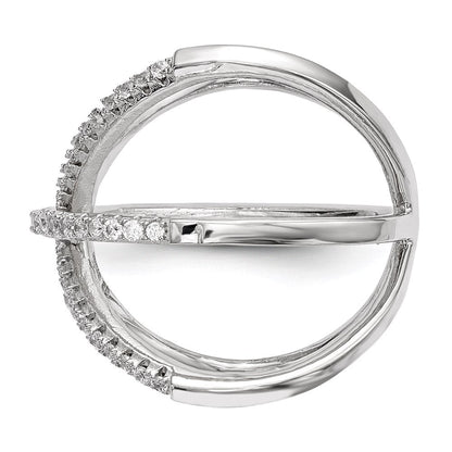 Sterlingsilber Rhodiniert Zirkonia Ring (size 6 Nur)