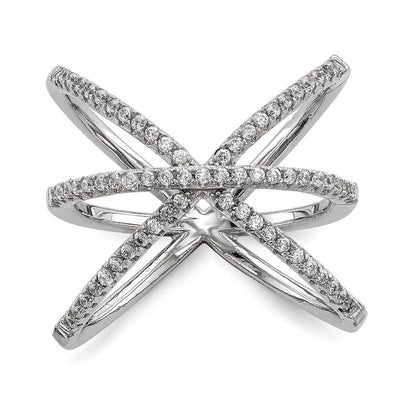 Sterlingsilber Rhodiniert Zirkonia Ring (size 6 Nur)