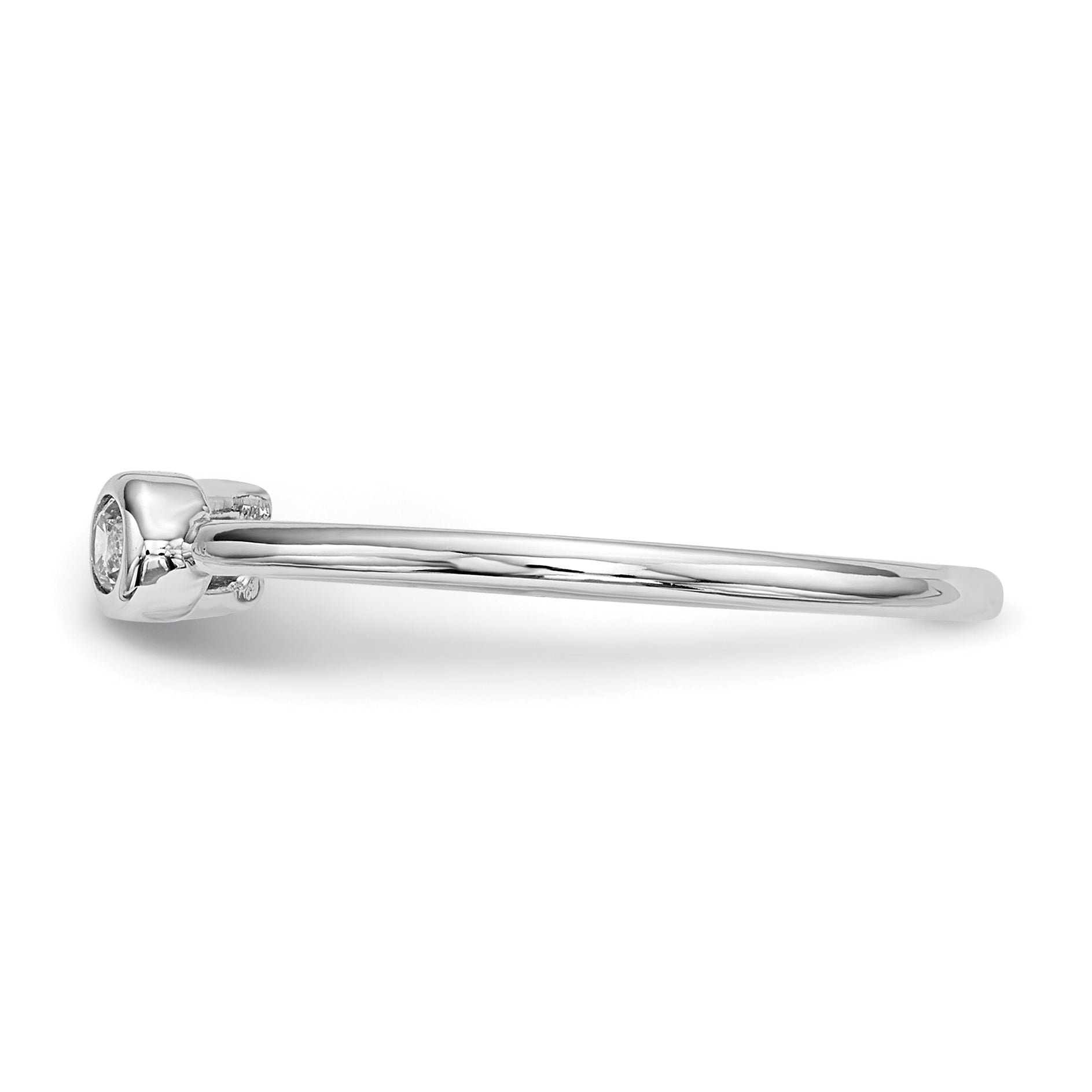 Sterlingsilber Rhodiniert Zirkonia Quadratisch und Kreis Verstellbar Ring