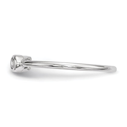 Sterlingsilber Rhodiniert Zirkonia Quadratisch und Kreis Verstellbar Ring