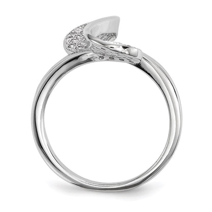 Sterlingsilber Rhodiniert Zirkonia Ring