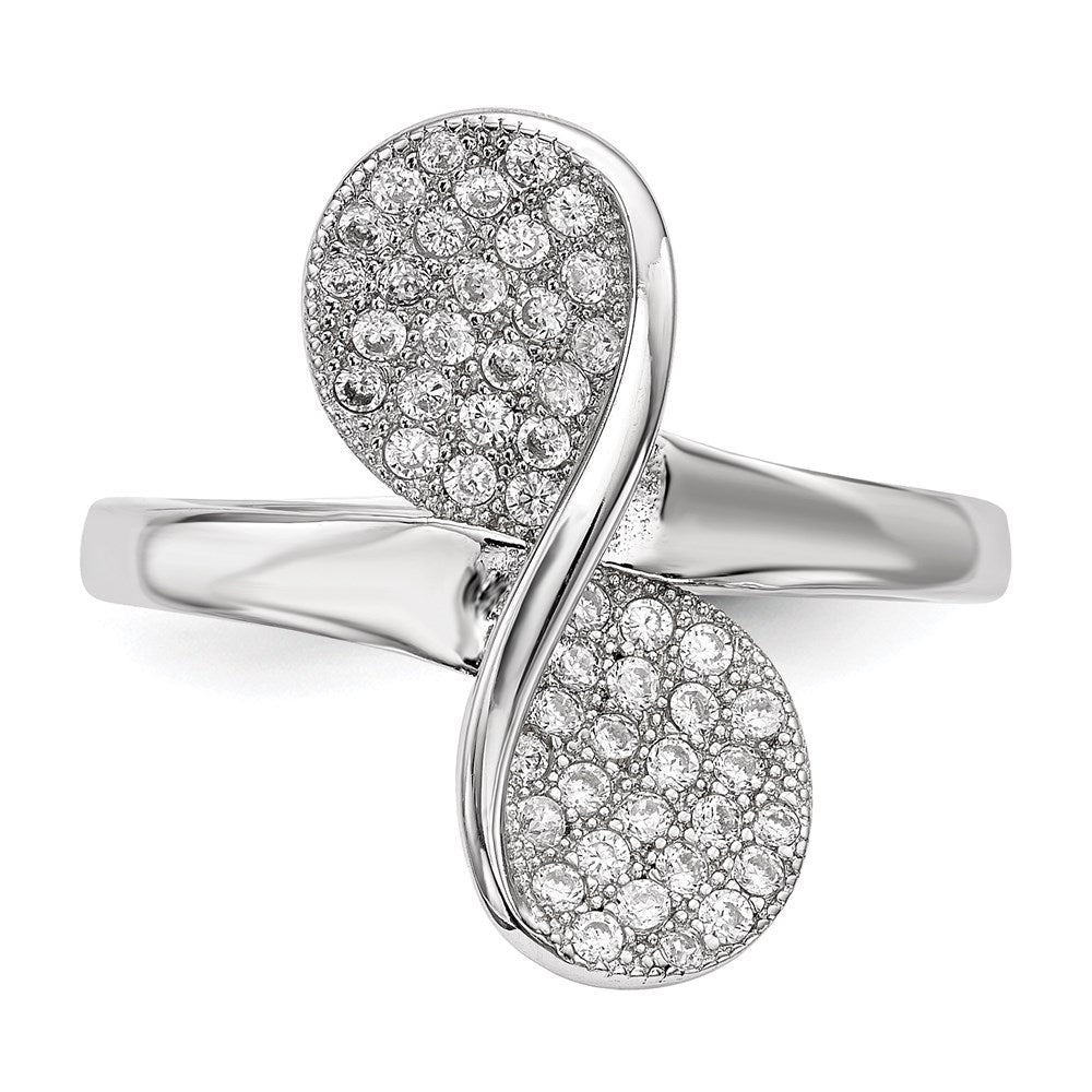 Sterlingsilber Rhodiniert Zirkonia Ring