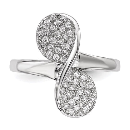 Sterlingsilber Rhodiniert Zirkonia Ring