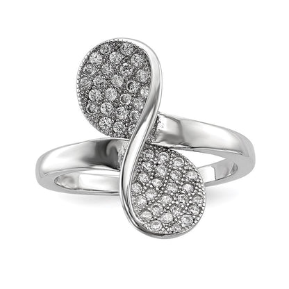 Sterlingsilber Rhodiniert Zirkonia Ring