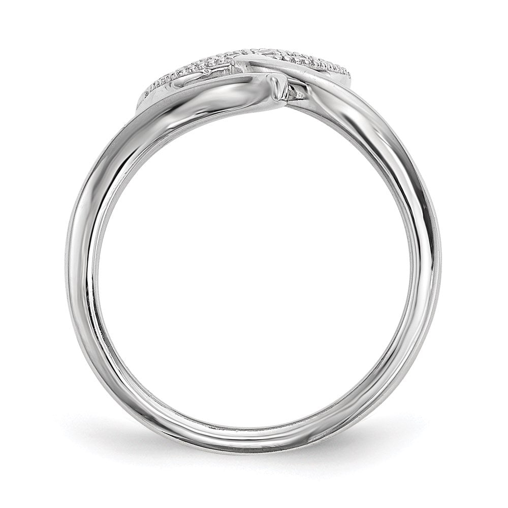 Sterlingsilber Rhodiniert Zirkonia Verstellbar Fingernail Ring