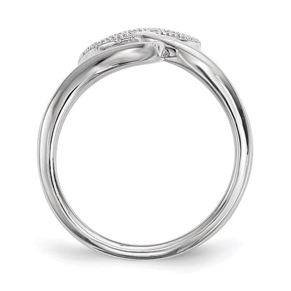 Sterlingsilber Rhodiniert Zirkonia Verstellbar Fingernail Ring