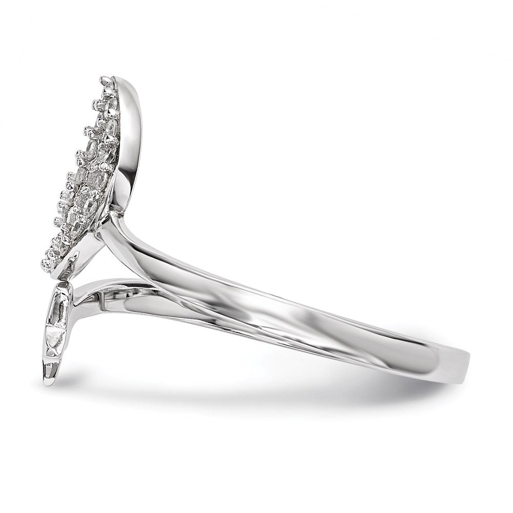 Sterlingsilber Rhodiniert Zirkonia Mond und Stern Ring