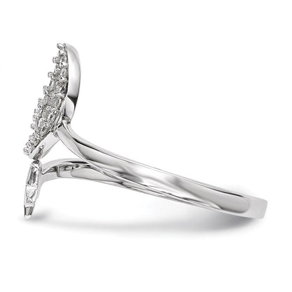 Sterlingsilber Rhodiniert Zirkonia Mond und Stern Ring