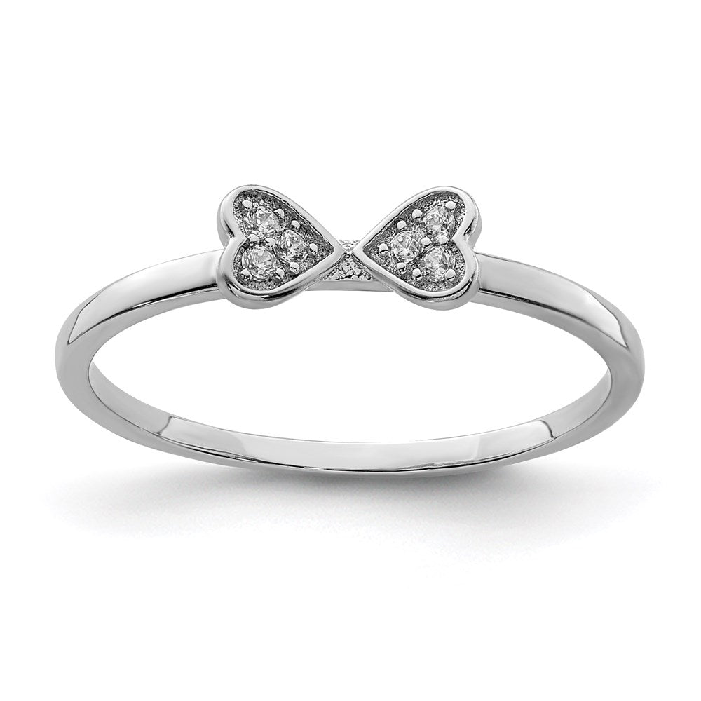 Sterlingsilber Rhodiniert Zirkonia Herz Klee 3 Ring Set