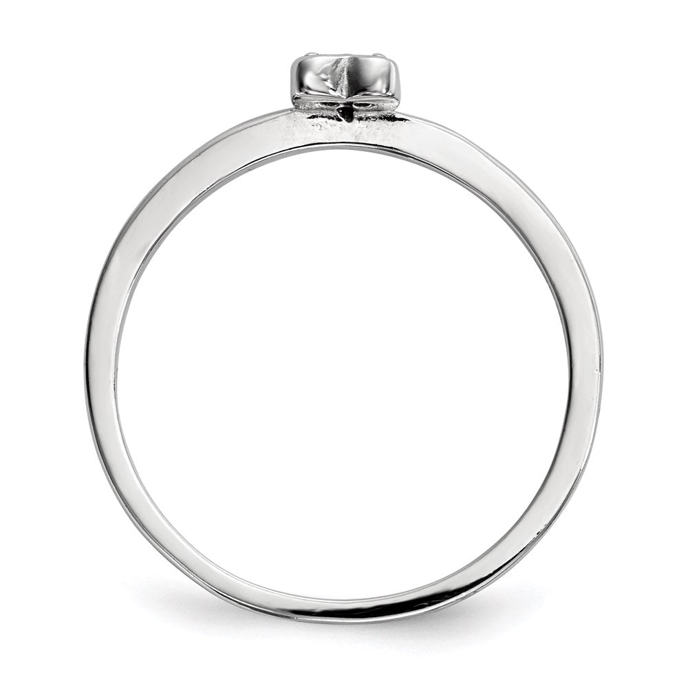 Sterlingsilber Rhodiniert Zirkonia Herz Klee 3 Ring Set