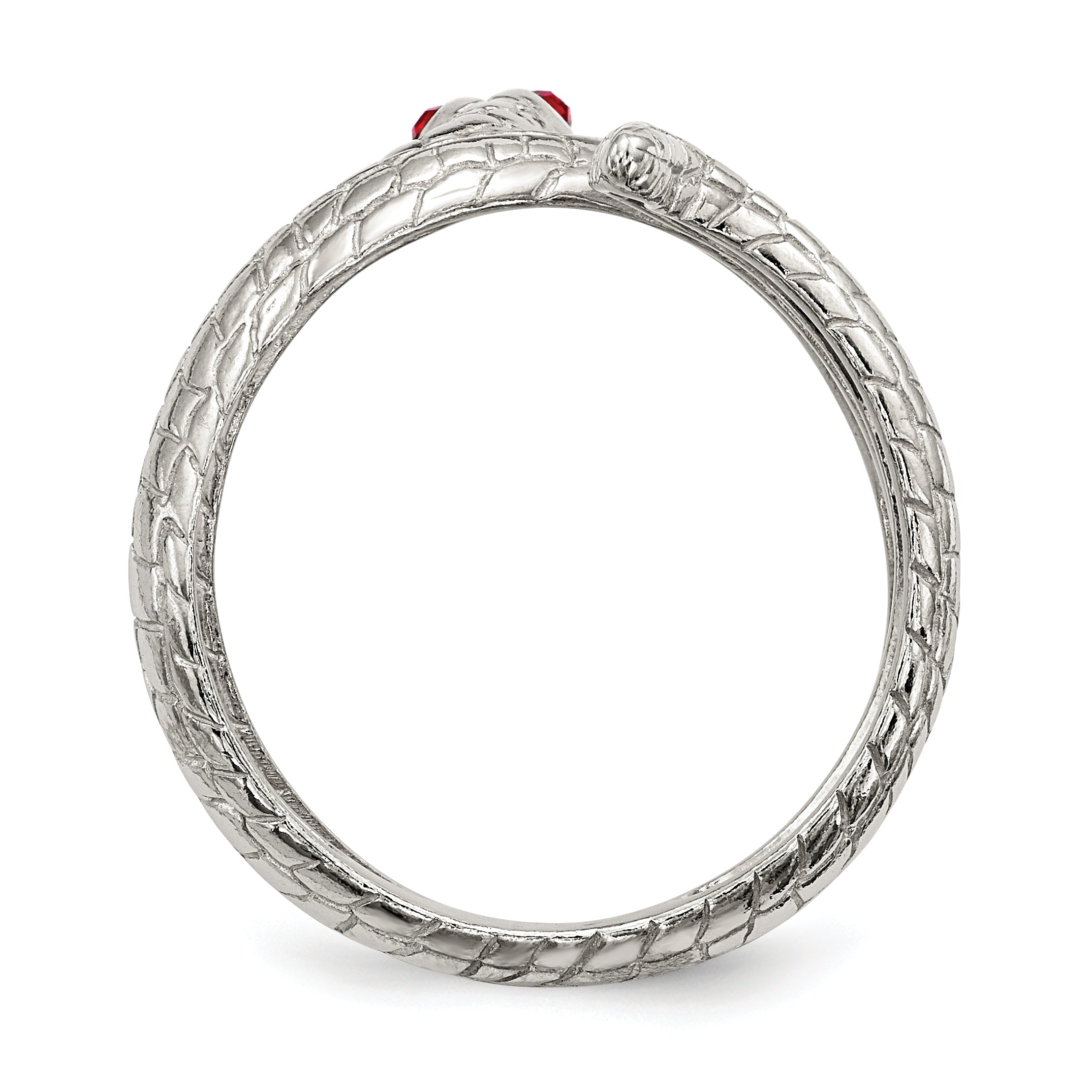 Sterlingsilber Rot Auge Kristall Schlange Ring