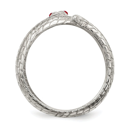Sterlingsilber Rot Auge Kristall Schlange Ring