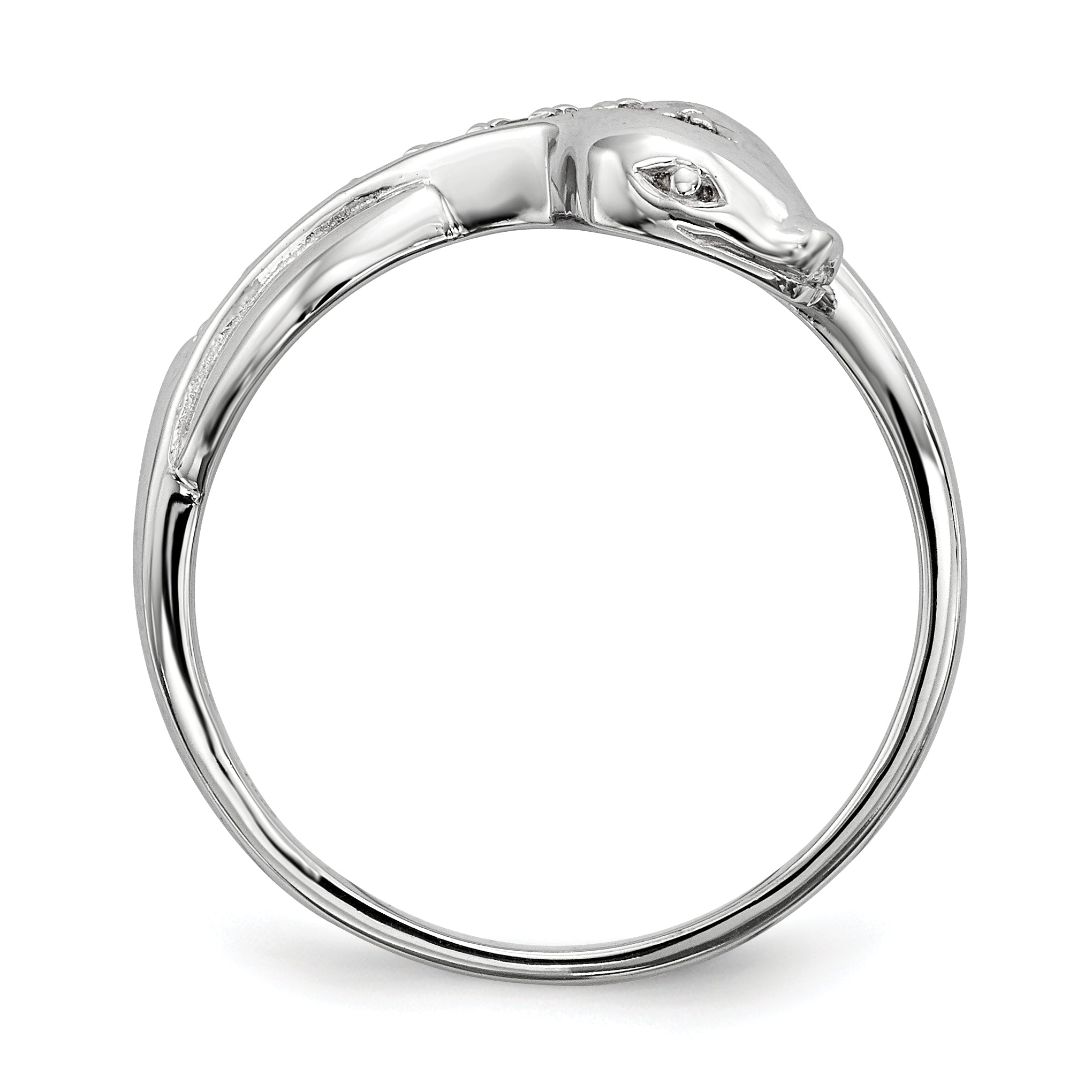 Sterlingsilber Rhodiniert Zirkonia Schlange Ring