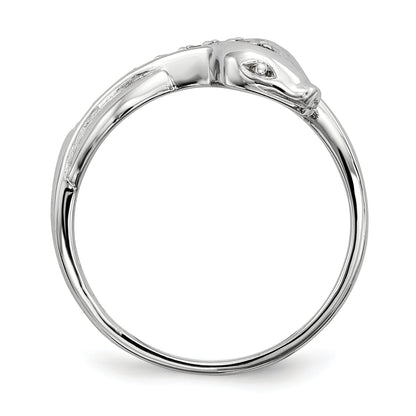 Sterlingsilber Rhodiniert Zirkonia Schlange Ring