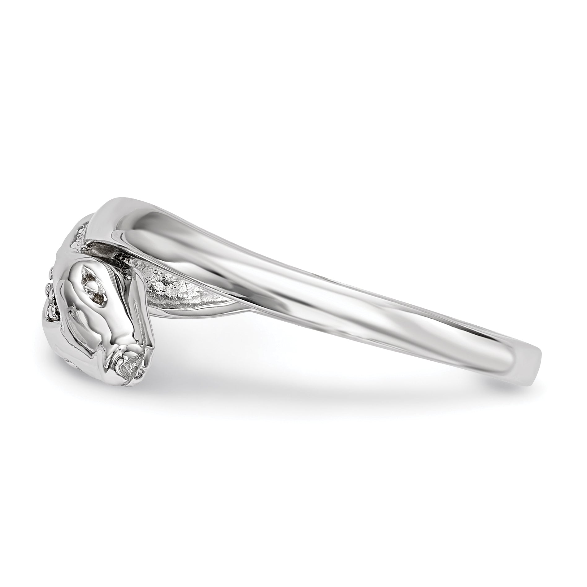 Sterlingsilber Rhodiniert Zirkonia Schlange Ring