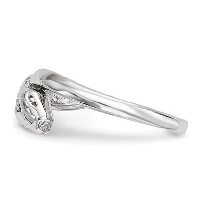 Sterlingsilber Rhodiniert Zirkonia Schlange Ring