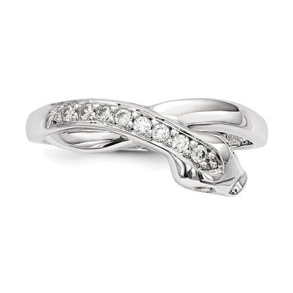 Sterlingsilber Rhodiniert Zirkonia Schlange Ring