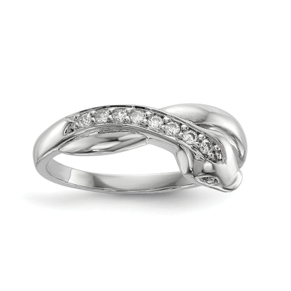 Sterlingsilber Rhodiniert Zirkonia Schlange Ring