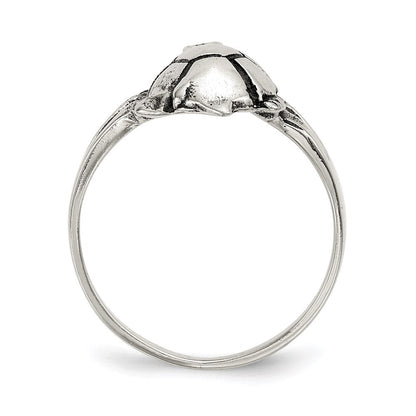 Sterlingsilber Poliert Antikisiert Schildkröte Ring (size 7 Nur)