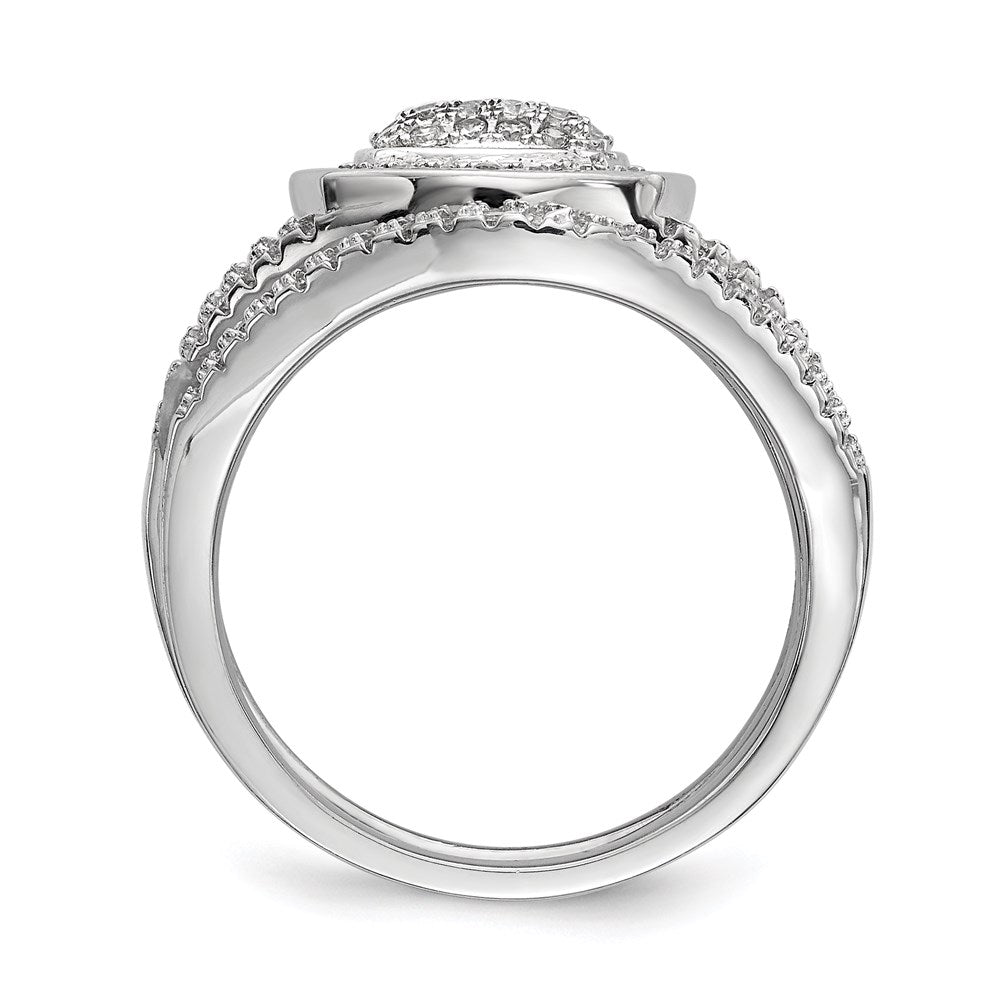 Sterlingsilber Rhodiniert Zirkonia 3 Ring Set (size 7 Nur)