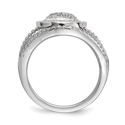 Sterlingsilber Rhodiniert Zirkonia 3 Ring Set (size 7 Nur)