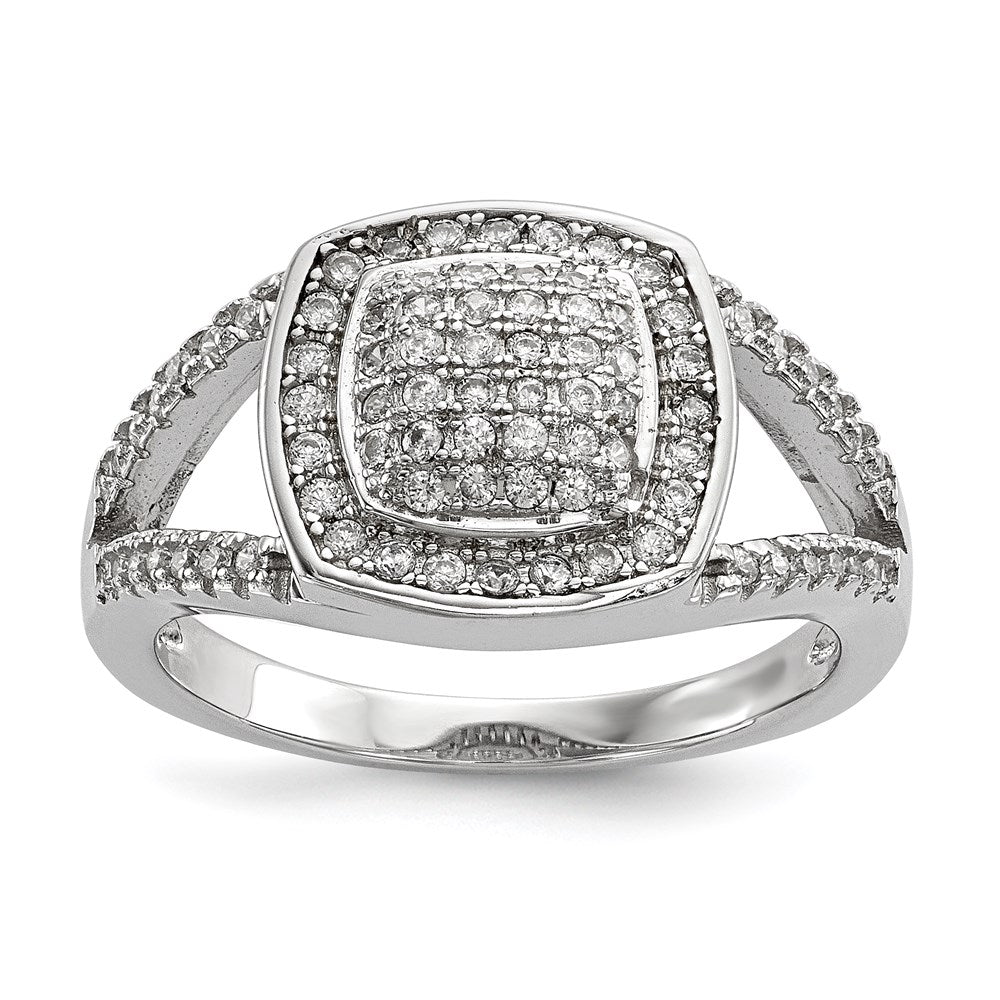 Sterlingsilber Rhodiniert Zirkonia 3 Ring Set (size 7 Nur)