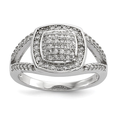 Sterlingsilber Rhodiniert Zirkonia 3 Ring Set (size 7 Nur)