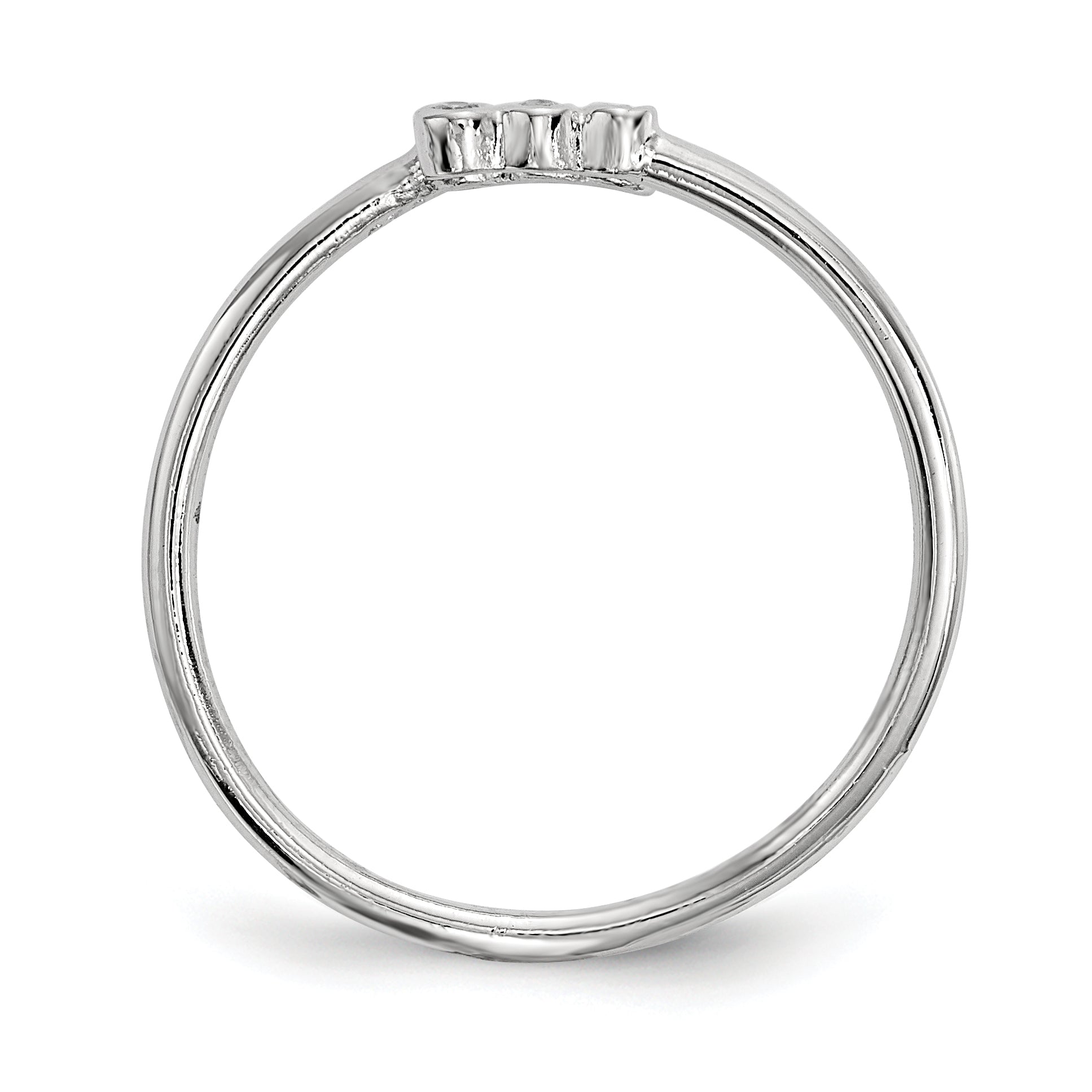 Sterlingsilber Rhodiniert Zirkonia Verstellbar Ring