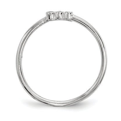 Sterlingsilber Rhodiniert Zirkonia Verstellbar Ring