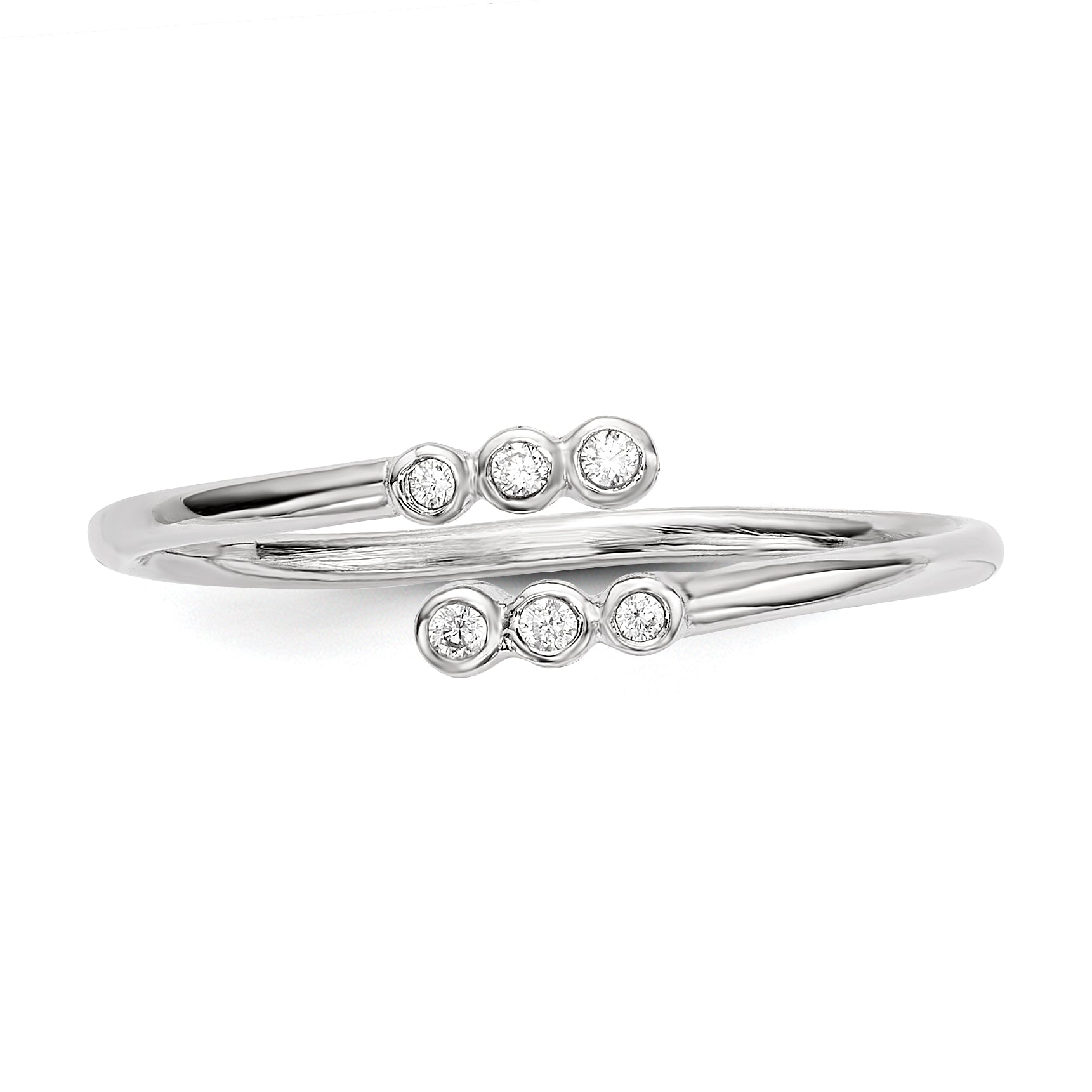 Sterlingsilber Rhodiniert Zirkonia Verstellbar Ring