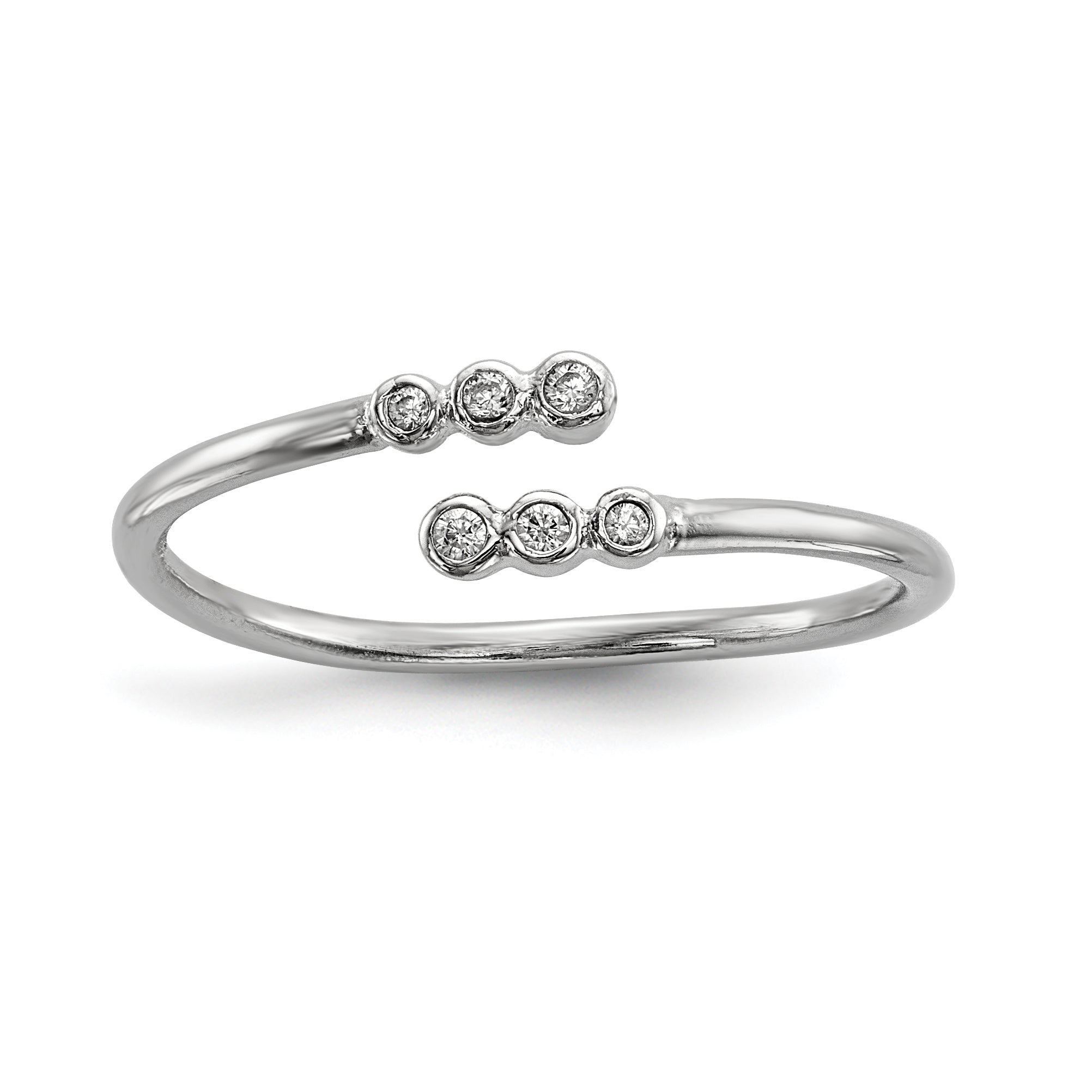 Sterlingsilber Rhodiniert Zirkonia Verstellbar Ring