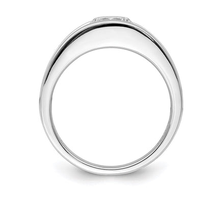Sterlingsilber Rhodiniert Zirkonia Ring (size 7 Nur)