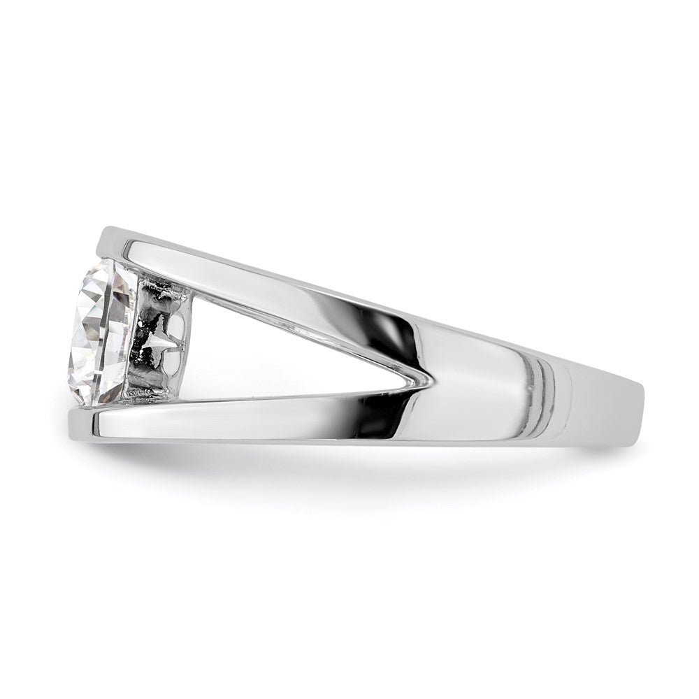 Sterlingsilber Rhodiniert Zirkonia Ring (size 7 Nur)