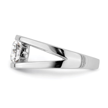 Sterlingsilber Rhodiniert Zirkonia Ring (size 7 Nur)