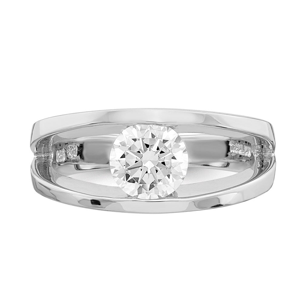 Sterlingsilber Rhodiniert Zirkonia Ring (size 7 Nur)