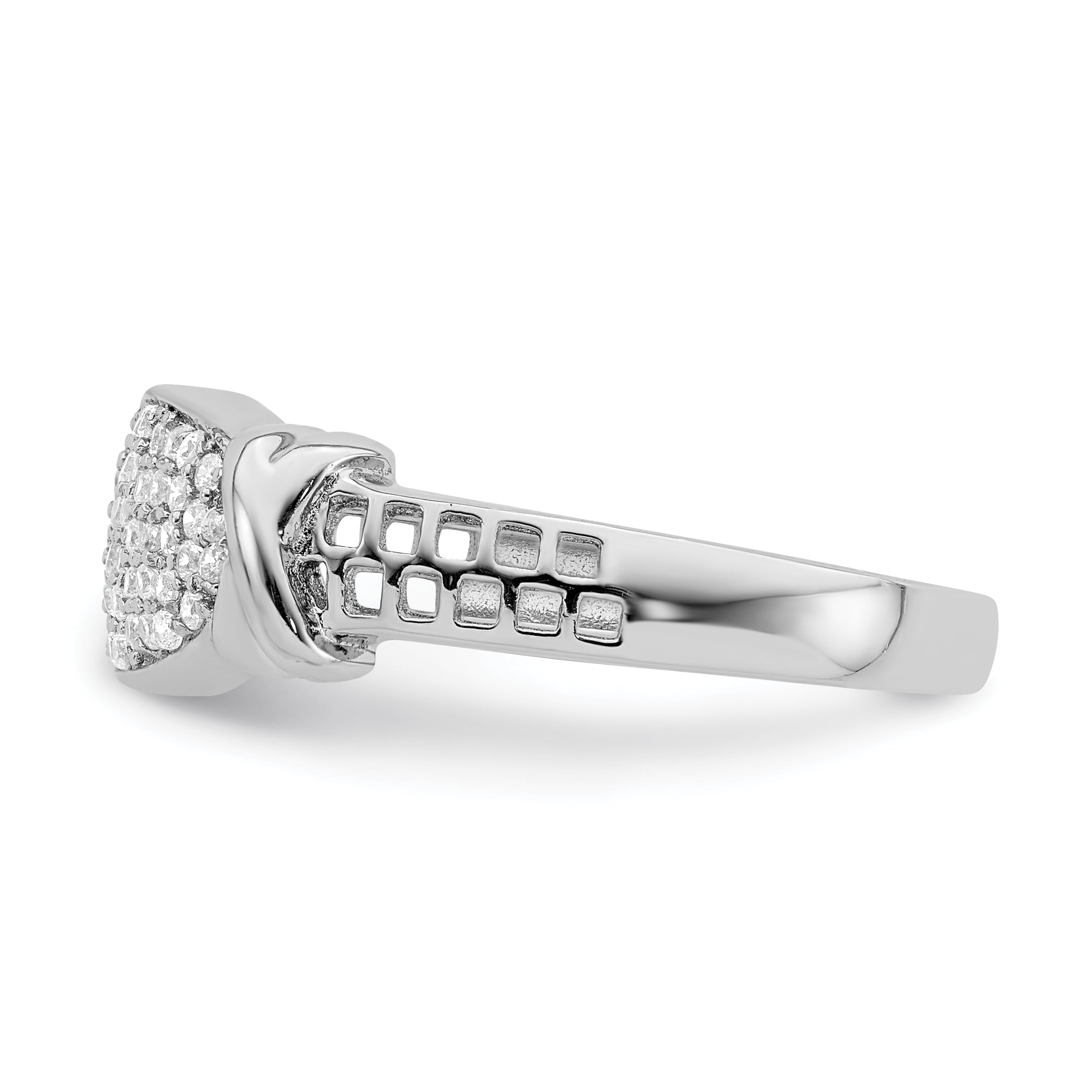 Sterlingsilber Rhodiniert Zirkonia Ring