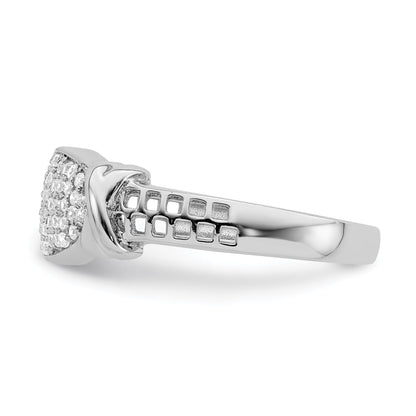 Sterlingsilber Rhodiniert Zirkonia Ring