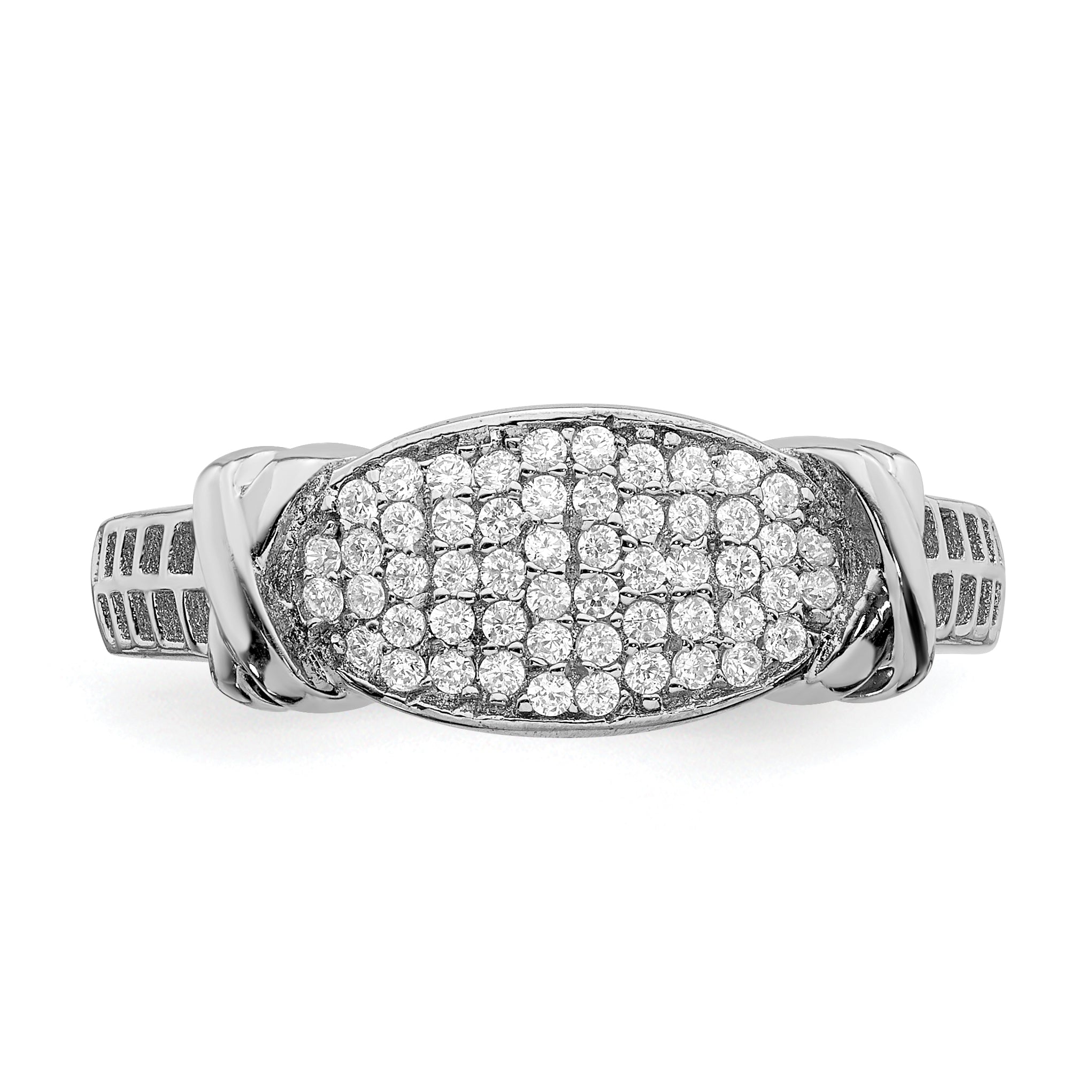Sterlingsilber Rhodiniert Zirkonia Ring