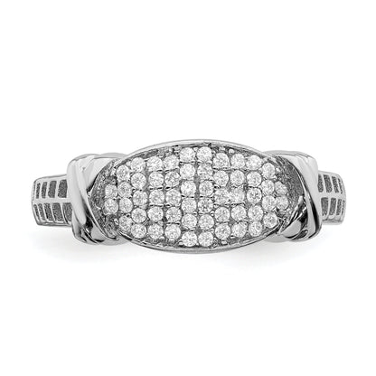 Sterlingsilber Rhodiniert Zirkonia Ring