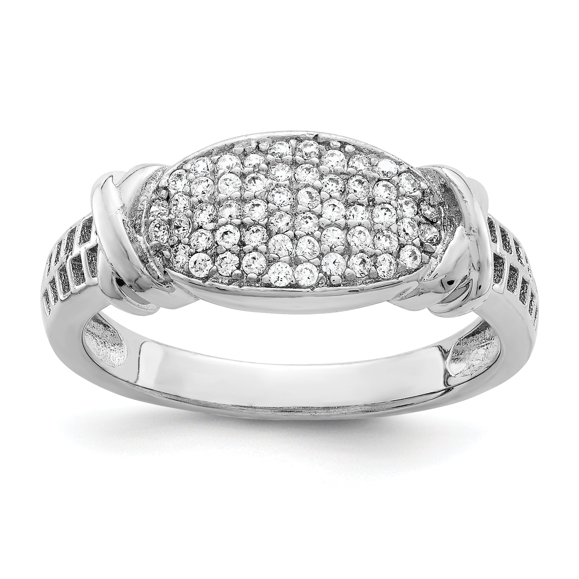 Sterlingsilber Rhodiniert Zirkonia Ring