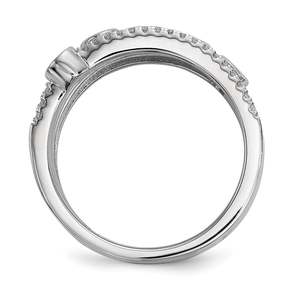 Sterlingsilber Rein Feuer Rhodiniert Zirkonia Ring