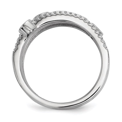 Sterlingsilber Rein Feuer Rhodiniert Zirkonia Ring