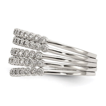 Sterlingsilber Stapelbar Set Of 5 Zirkonia Rings