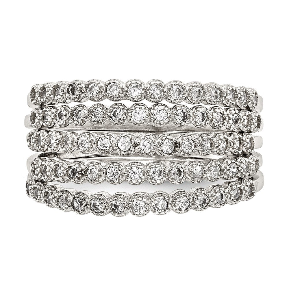 Sterlingsilber Stapelbar Set Of 5 Zirkonia Rings