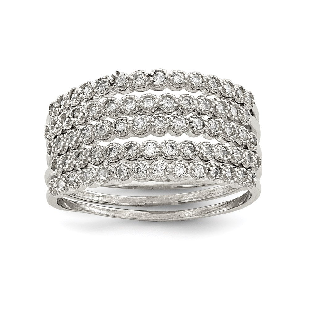Sterlingsilber Stapelbar Set Of 5 Zirkonia Rings