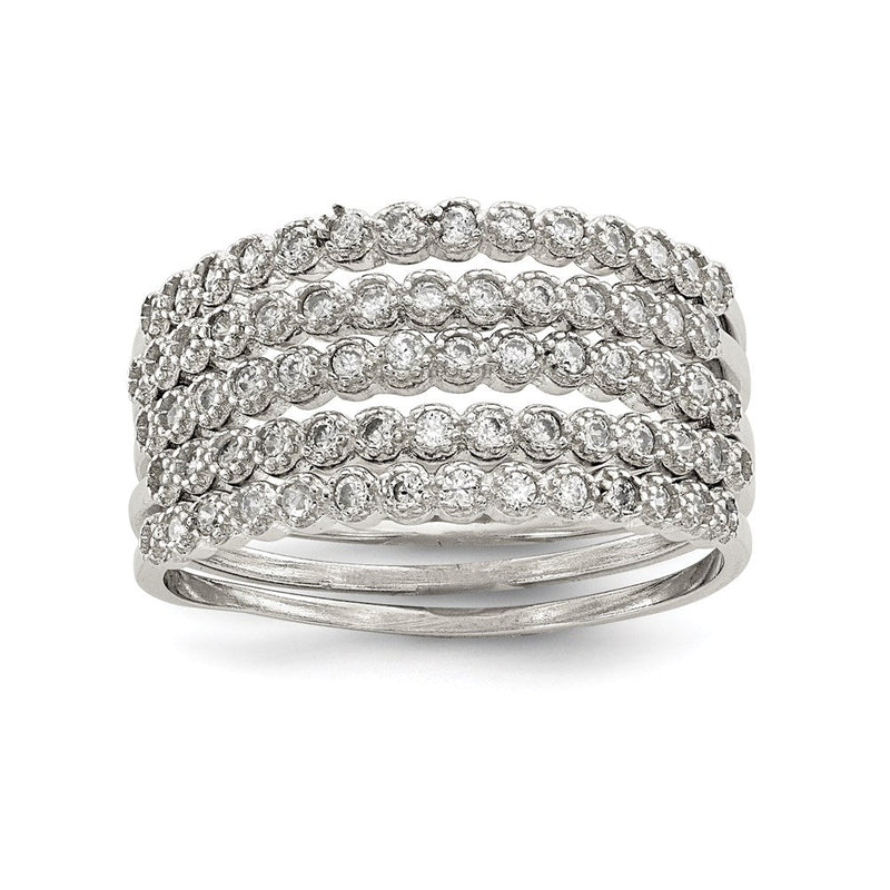 Sterlingsilber Stapelbar Set Of 5 Zirkonia Rings