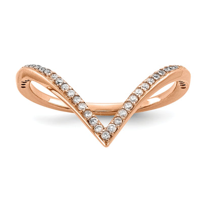 Sterlingsilber Rhodium & Schwarz Platte, Gold Roséfarben Zirkonia 4 Ring Set