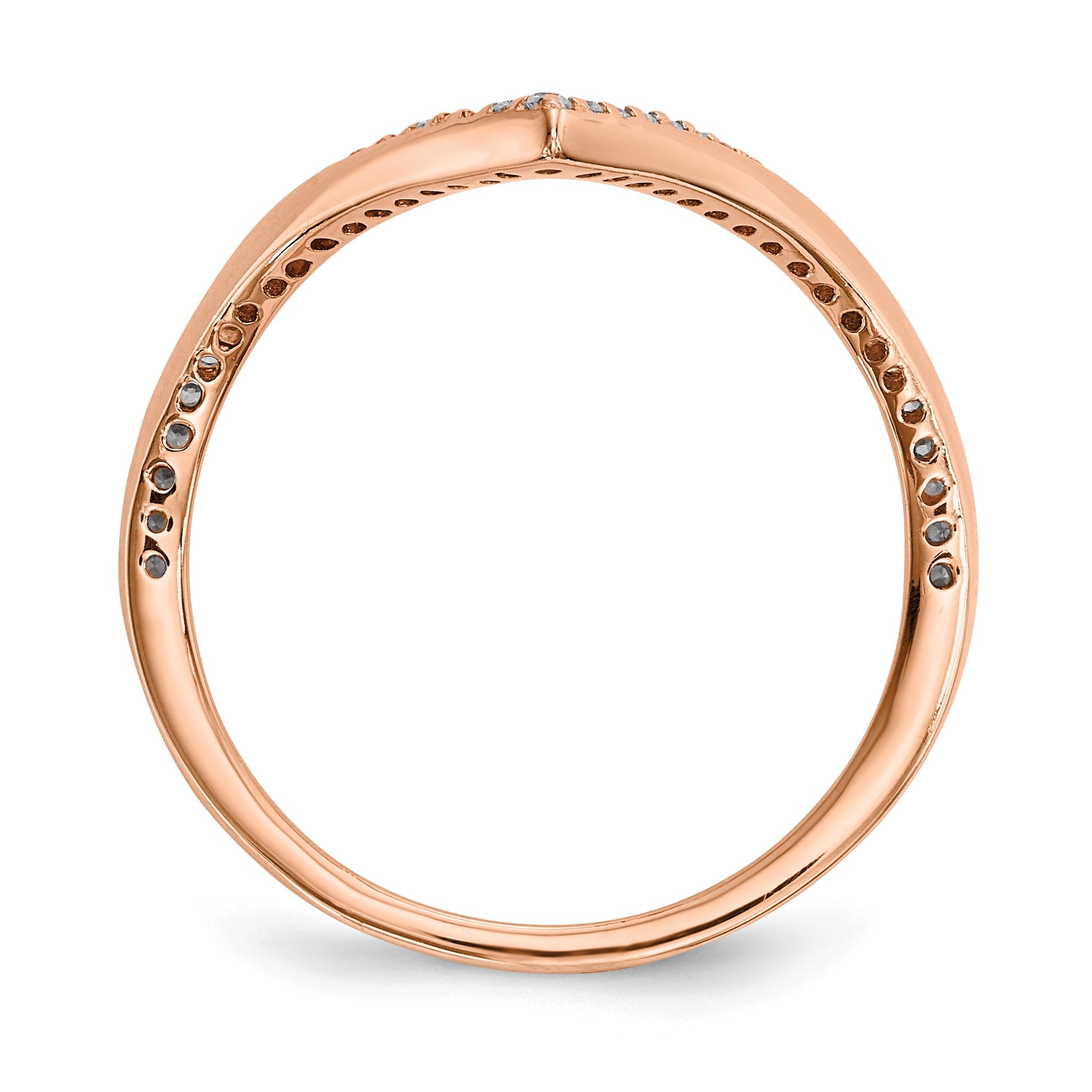Sterlingsilber Rhodium & Schwarz Platte, Gold Roséfarben Zirkonia 4 Ring Set